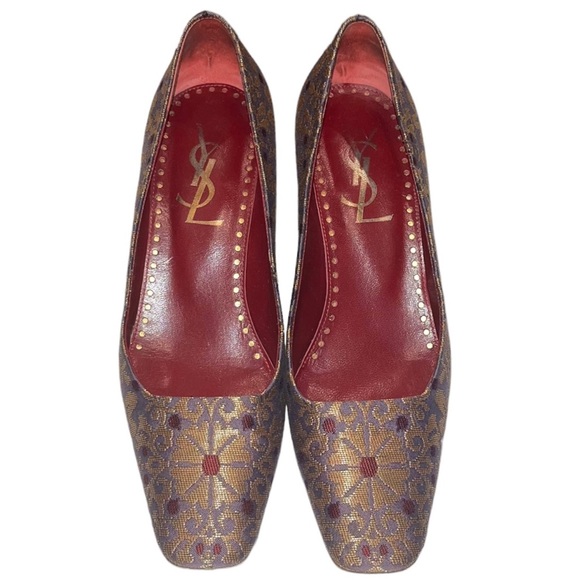 Yves Saint Laurent Shoes - Tom Ford for Yves Saint Laurent Brocade Kitten Heels